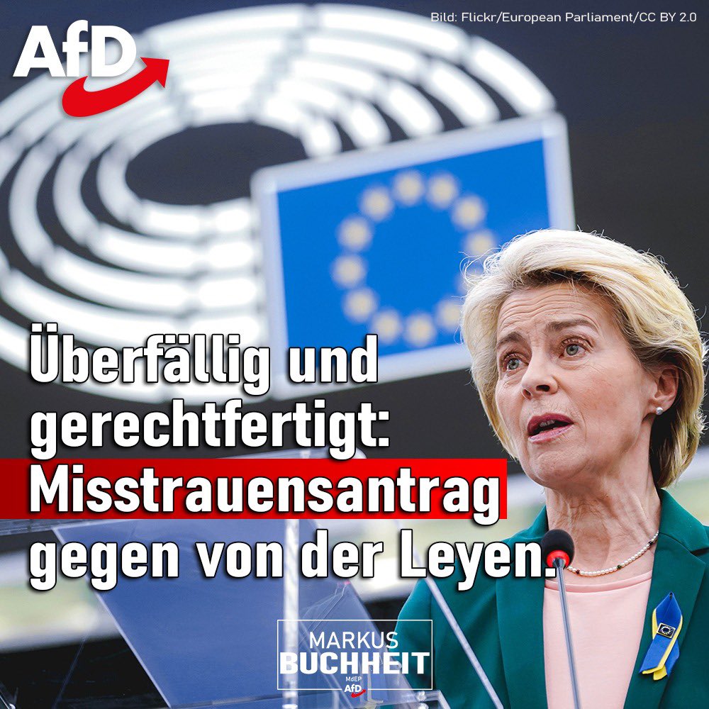 Heute debattiert das EU-Parlament über einen Misstrauensantrag gegen Ursula von der #Leyen und ihre Kommission. Und das aus gutem Grund: Ihr Regierungsstil ist geprägt von Intransparenz, Machtmissbrauch und politischer Selbstherrlichkeit.

Allein die verweigerte Herausgabe ihrer