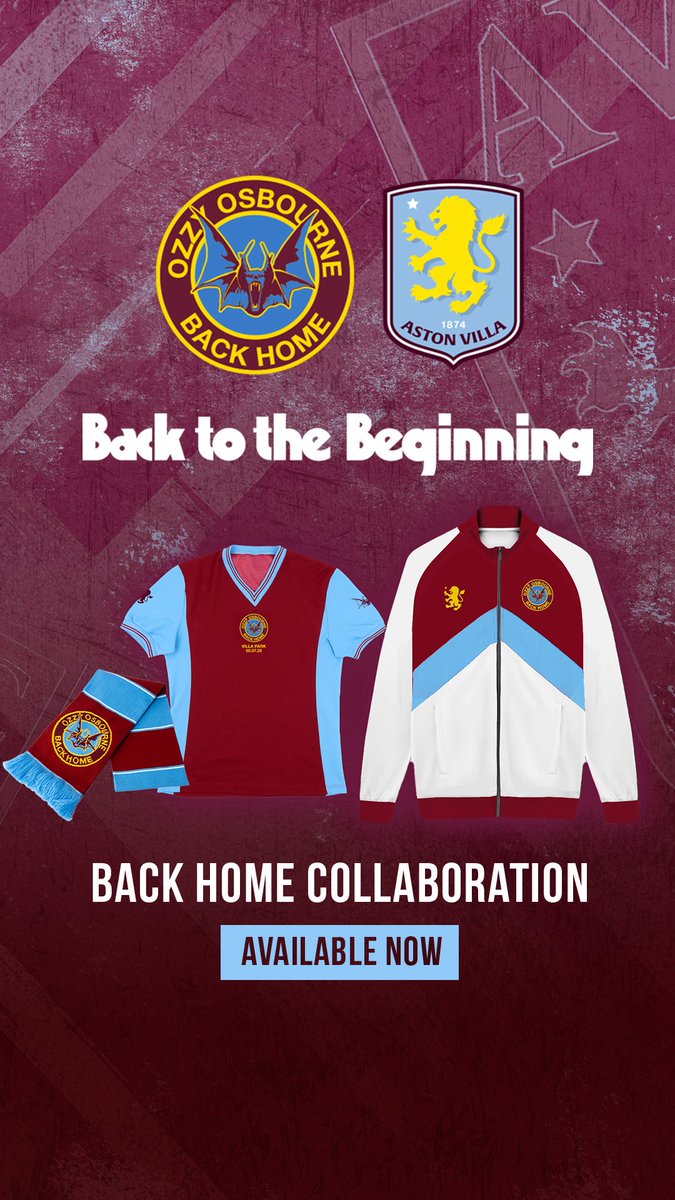 Ozzy Back Home x <a href="/AVFCOfficial/">Aston Villa</a> now available at shopozzy.com/ozzy-x-astonvi…
