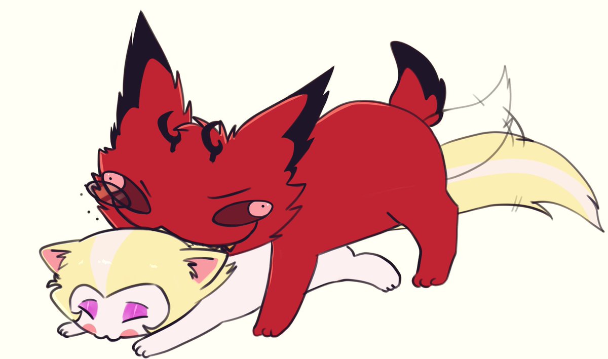 Cursed Al trying to dominate lucicat... He just too sleepy to kick his ass😼🔥😺

#radioapple 
#CursedCatAlastor
#HazbinHotelFanart 
#HazbinHotelLucifer 
#HazbinHotelAlastor