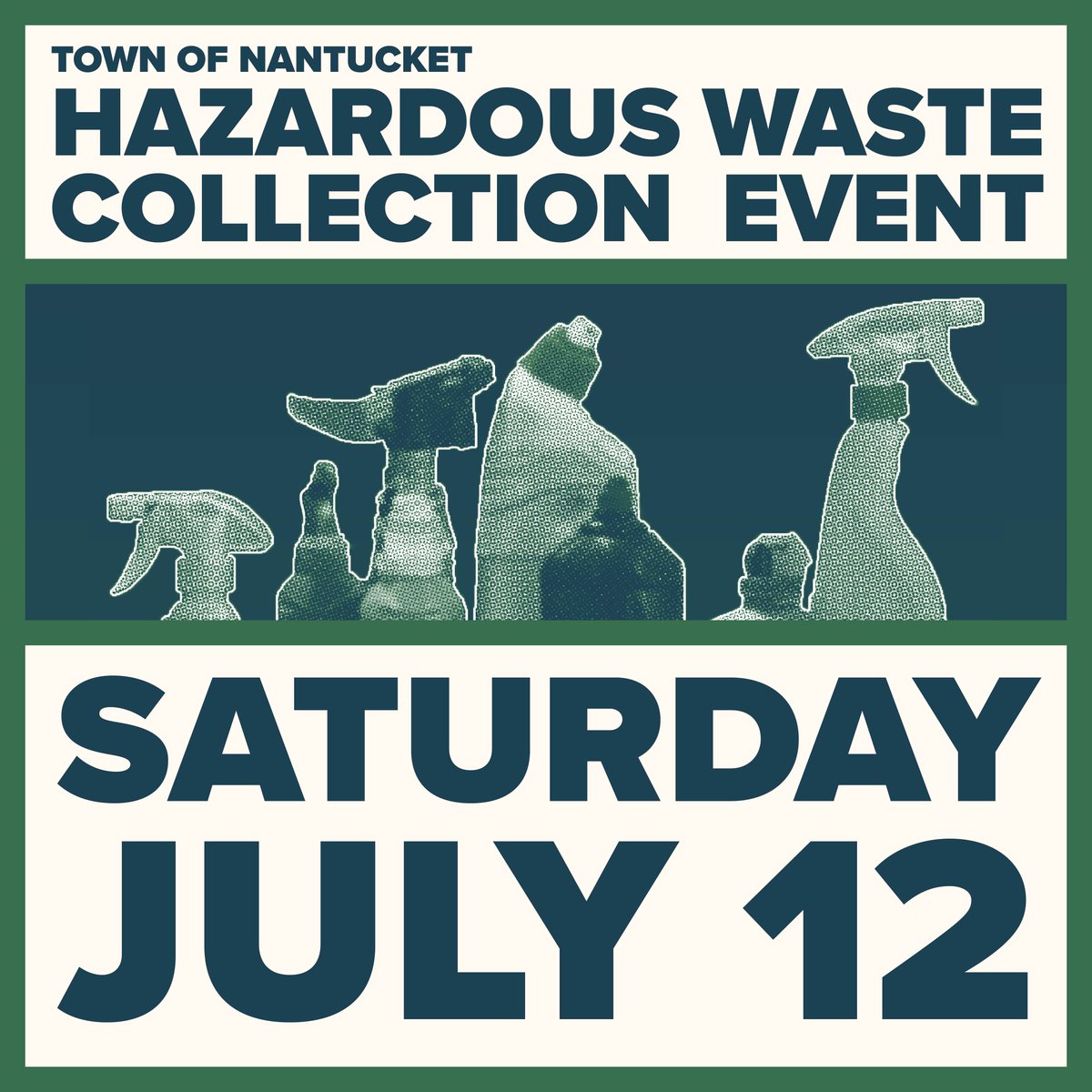 ♻️ Hazardous Waste Collection Event – 7/12!
Safely dispose of hazardous waste - batteries, motor oil, aerosol cans and more at this FREE event!
📅 Saturday, 7/12
📍 DPW Offices – 188 Madaket Rd
⏰ 9 AM – 12 PM
Help keep Nantucket clean! 🔗 nantucket-ma.gov/243/Hazardous-…