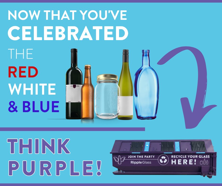 📢 Ripple Makers! Your beer, wine, liquor, ketchup, and bbq sauce bottles all deserve a second chance. Don't let them end up in the landfill - visit a purple bin today! 💜♻️⁠
⁠
📍 Find a glass recycling drop-off bin near you: rippleglass.com/where-to-recyc…
