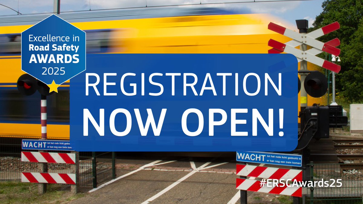 ERSCharter's tweet image. 🏆 Ready to celebrate Europe’s road safety champions?
Registrations are now open to attend the ERSC Excellence in Road Safety Awards 2025!
🗓️ Join us in Brussels and connect with leading safety innovators.
🔗 road-safety-charter.ec.europa.eu/content/excell…
#ERSCAwards25