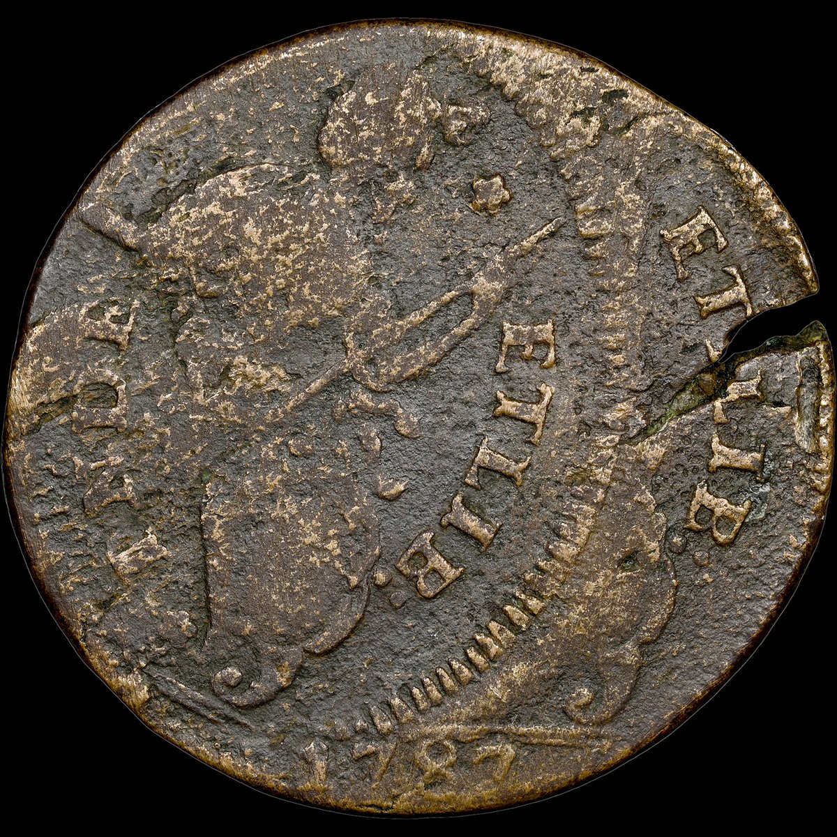 NGCcoin's tweet photo. Coin of the Day: For #MintErrorMonday, here’s a 1787 Connecticut Copper with a Double Struck Error. This rarity will be featured in a sale of early US coins presented by Heritage Auctions in October: https://t.co/Ih6osM3aNy #coins #errorcoin #doublestruck #connecticut #minterror https://t.co/137583H7yr