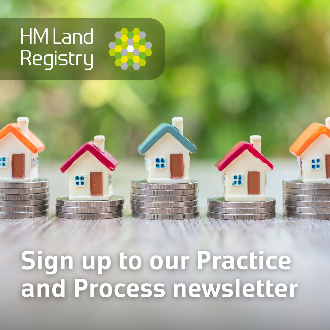 Stay up to date with any changes to land registration or HM Land Registry requirements by signing up to our monthly #PracticeAndProcess newsletter. 
Sign up here:
customerhelp.landregistry.gov.uk/subscriptionre…