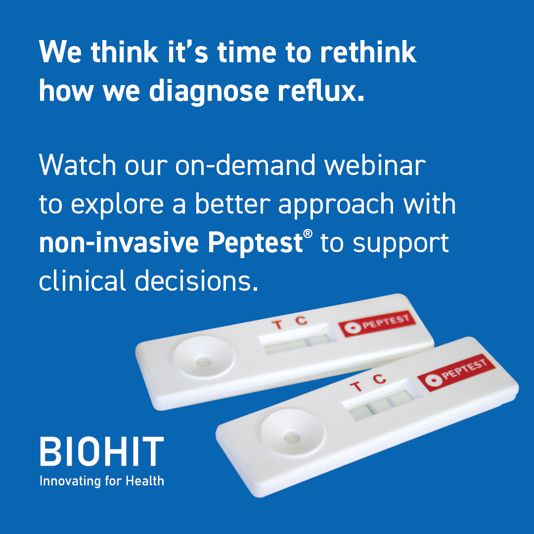 Did you miss our webinar Reimagining reflux diagnosis with Andrew Woodcock from RD Biomed? 

Catch up on how Peptest® supports reflux diagnostics in both primary and specialist care. 

Watch on demand now: biohithealthcare.co.uk/resources/webi…