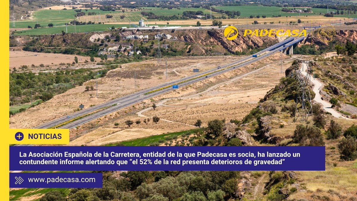 PADECASA (@padecasa) on Twitter photo 🔴 La <a href="/aecarretera/">@aecarretera</a>, entidad de la que somos socios, ha lanzado el informe de auditoria de nuestras carreteras, en el que se lanza un preocupante diagnóstico: "El 52% de la red presenta deterioros de gravedad"
Consulta completa en ow.ly/ssEI50WljAc 🔴 La <a href="/aecarretera/">@aecarretera</a>, entidad de la que somos socios, ha lanzado el informe de auditoria de nuestras carreteras, en el que se lanza un preocupante diagnóstico: "El 52% de la red presenta deterioros de gravedad"
Consulta completa en ow.ly/ssEI50WljAc