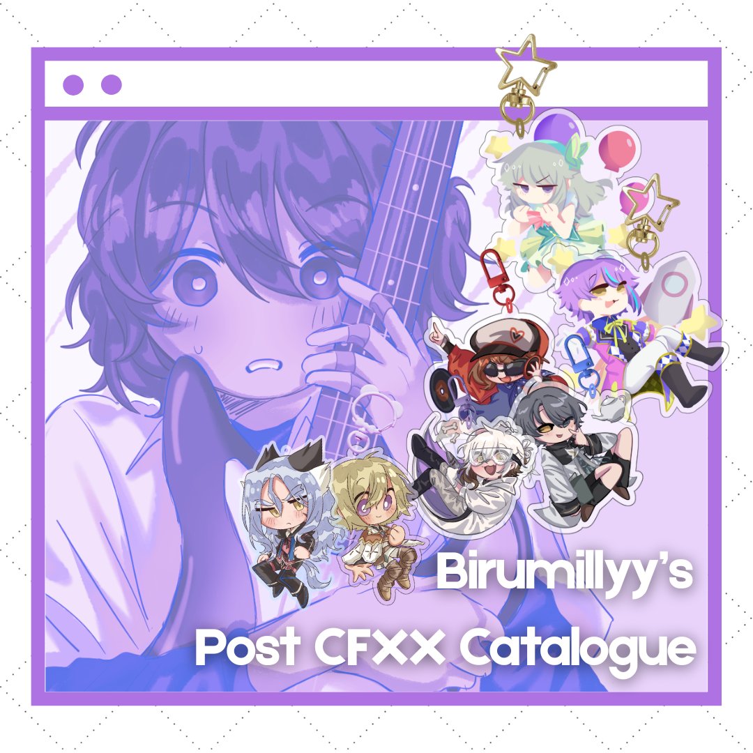 birumillyy's tweet image. [Reshares are appreciated💜]
Biru’s Post CFXX Catalogue (1/5)

Maaf ya bukan PO jadi jumlah merch terbatas huhu…

📅 7 Juli-7 Agustus
📦 Mail Order (local only)
💜 Fandom: Project Sekai, Rune Factory 4, Reverse : 1999, OC

Link:
forms.gle/Qyi9jLxZWtXa38…

#cf20 #cfXX