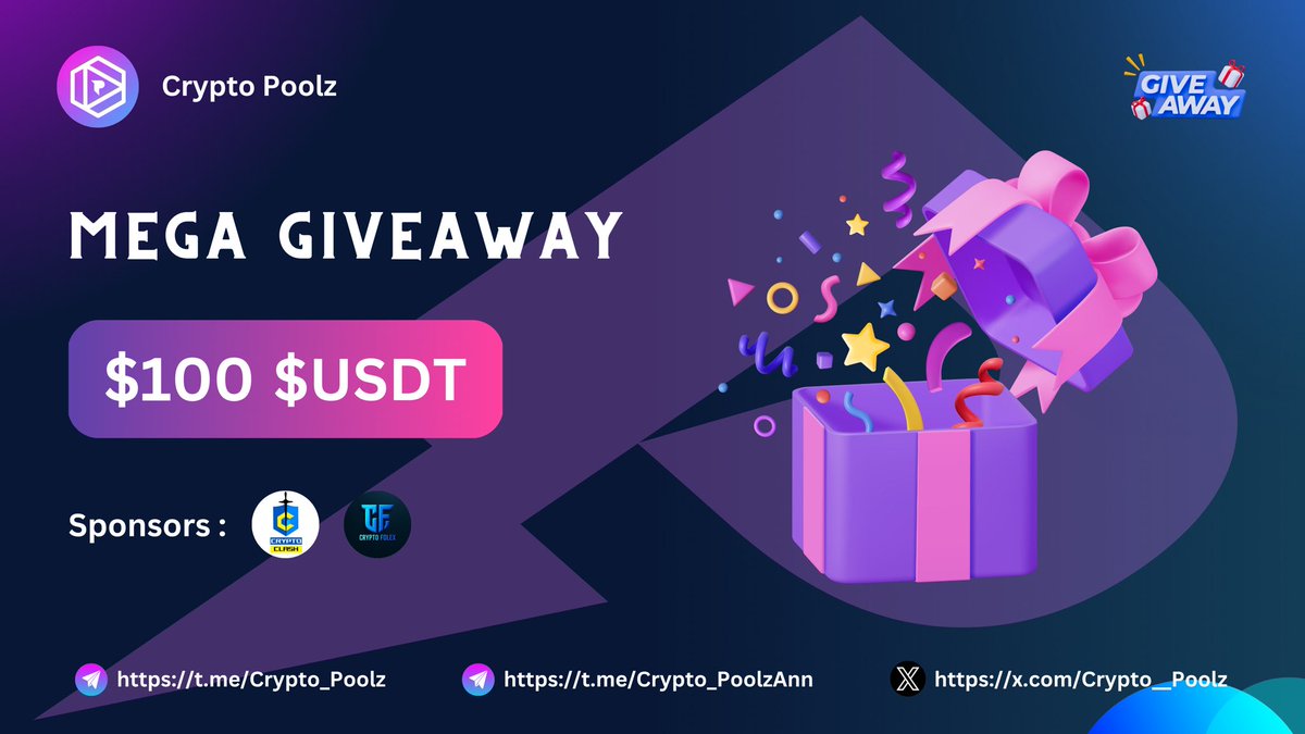 Crypto Poolz (@crypto__poolz) on Twitter photo 🥳 Crypto Poolz Mega Giveaway 4
🏆 Prize Pool - $100 $USDT
Sponsor: <a href="/CryptoClash1/">Crypto Clash</a> & <a href="/Folex00/">CRYPTO FOLEX</a>
To Enter:
✅ Like & RT
✅ Complete Taskon : rewards.taskon.xyz/quest/526445060
Don’t miss out — participate now and secure your chance to be the lucky winner! 🎁 🚀
#CryptoClash #Giveaways 🥳 Crypto Poolz Mega Giveaway 4
🏆 Prize Pool - $100 $USDT
Sponsor: <a href="/CryptoClash1/">Crypto Clash</a> & <a href="/Folex00/">CRYPTO FOLEX</a>
To Enter:
✅ Like & RT
✅ Complete Taskon : rewards.taskon.xyz/quest/526445060
Don’t miss out — participate now and secure your chance to be the lucky winner! 🎁 🚀
#CryptoClash #Giveaways