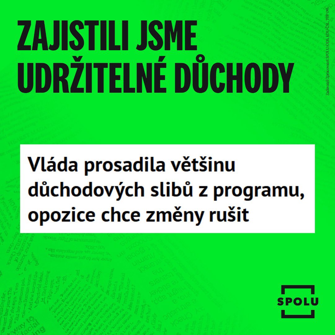 jiri_slavikk's tweet image. „Podle ekonomů a dalších expertů reformní úpravy zlepšují udržitelnost penzí.“
Odpovědná politika možná neosloví všechny voliče, ale já věřím, že jich je pořád hodně.