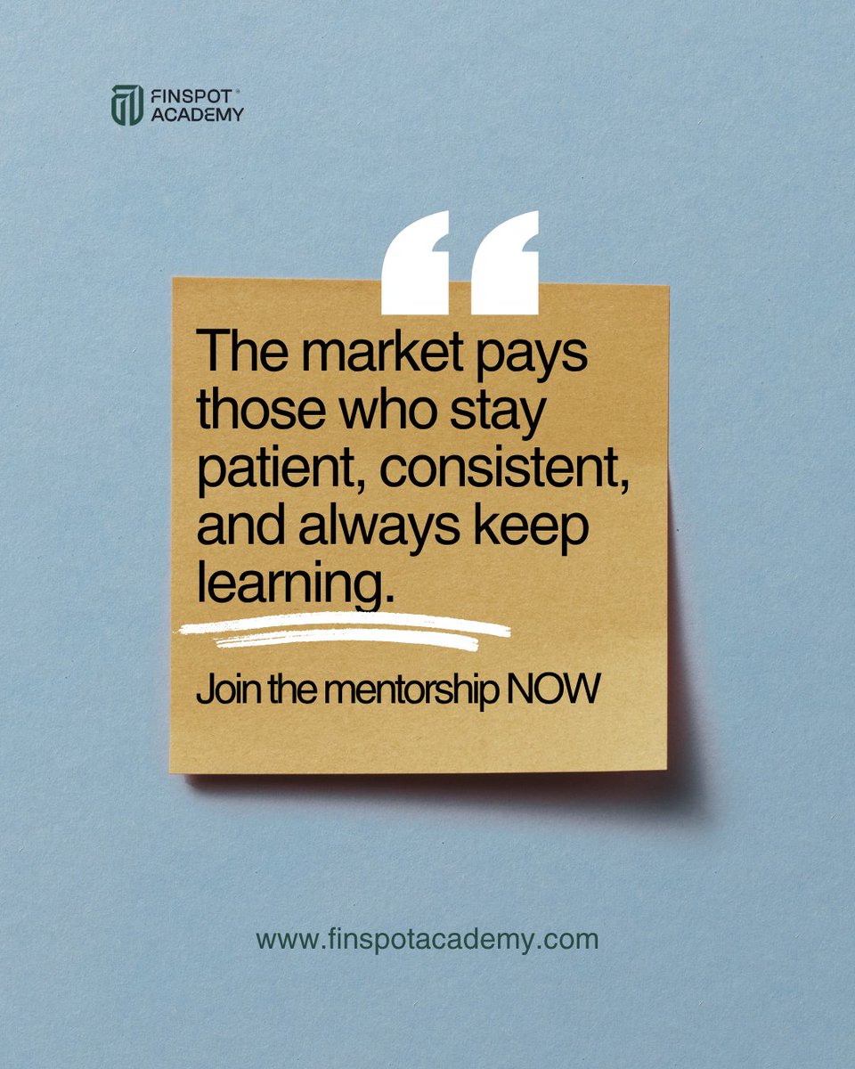 FinSpotFx's tweet photo. Inside Finspot Mentorship, we don’t just teach you what to trade… We show you HOW to think, trade, and grow like a pro

Get daily trade tips, live sessions, market secrets & PROVEN strategies that work. Ready to unlock smarter, sharper trades?

Step into your winning season! 
👉 https://t.co/XZ9UYs5kpt

#FinspotFX #MentorshipTips #ForexMentorship