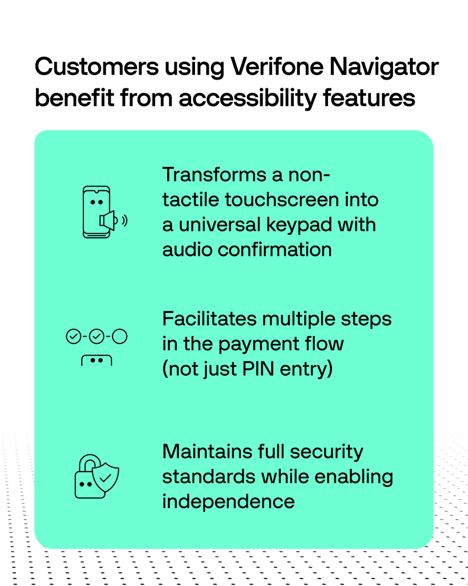 The EU Accessibility Act is now in effect; are your payment systems compliant? At Verifone, accessibility has always been about purpose—not just policy.

Download our new eBook, Designing for Everyone: Why Accessibility Is the Future of Global Payments: brnw.ch/21wTX4o
