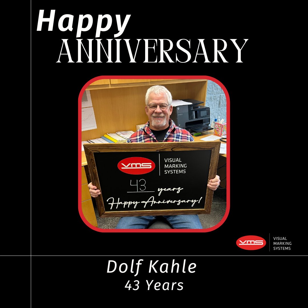 🎉 Happy 43rd Work Anniversary to our amazing CEO, Dolf Kahle! 🎉
Dolf has been the driving force behind VMS for more than four decades!

#WorkAnniversary #CEO #Leadership #43YearsStrong #VMSLegacy