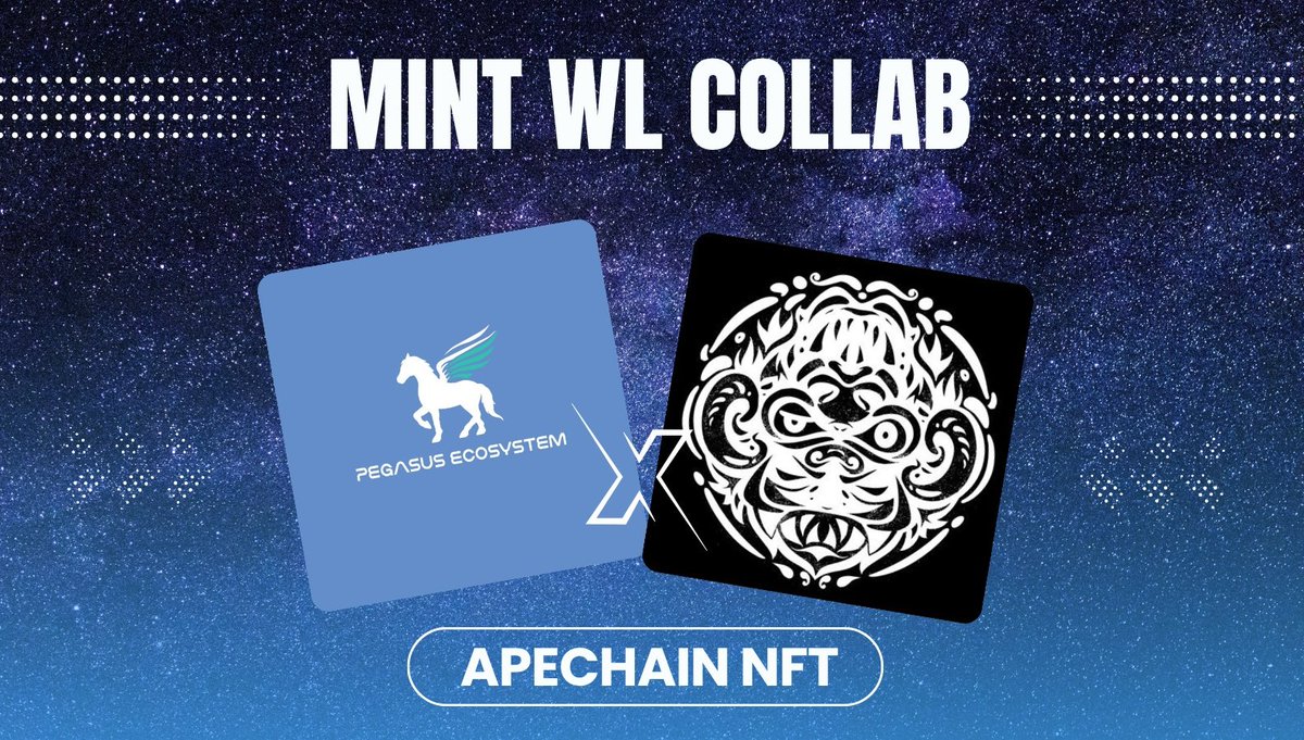 Pegasus Ecosystem (@pegasusexc) on Twitter photo 🚨 GIVEAWAY ALERT 🚨
Monos Meta Club x PegasusExc
🎁Prizes:
20 Guaranteed Spots (GTD)
📅 How to enter:
1️⃣ Follow <a href="/MonosMC/">MONOS META CLUB</a> & <a href="/PegasusExc/">Pegasus Ecosystem (✧ᴗ✧)</a>
2️⃣ Like, Retweet & Tag Frens
3️⃣ Drop Apechain Wallet Address
48 Hours🕣 🚨 GIVEAWAY ALERT 🚨
Monos Meta Club x PegasusExc
🎁Prizes:
20 Guaranteed Spots (GTD)
📅 How to enter:
1️⃣ Follow <a href="/MonosMC/">MONOS META CLUB</a> & <a href="/PegasusExc/">Pegasus Ecosystem (✧ᴗ✧)</a>
2️⃣ Like, Retweet & Tag Frens
3️⃣ Drop Apechain Wallet Address
48 Hours🕣