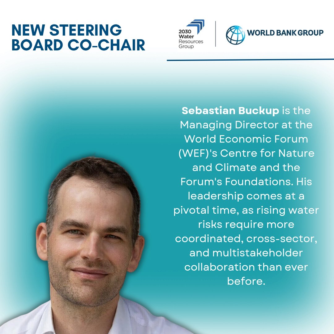 2030WRG's tweet image. We are pleased to welcome @SebastianBuckup as the new Co-Chair of @2030WRG Steering Board. His leadership comes at a pivotal time, as urgent water challenges call for stronger coordination and multistakeholder engagement. Learn more: 2030wrg.org/governance