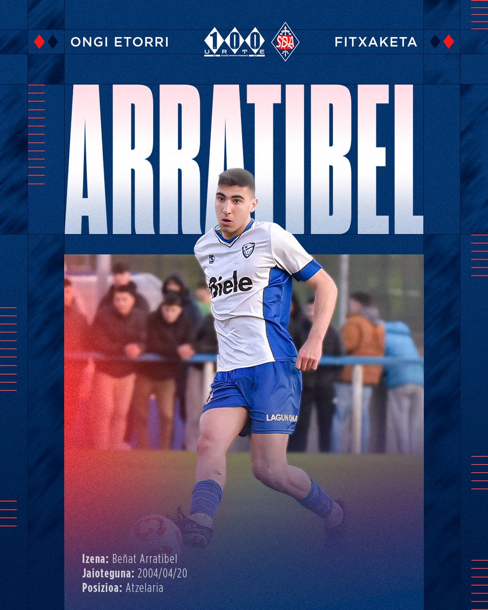 SDAmorebieta's tweet image. ✍🏼 𝙁𝙄𝙏𝙓𝘼𝙆𝙀𝙏𝘼!

Beñat Arratibel, refuerzo de altura para la zaga azul  

ℹ️ sdamorebieta.eus/es/benat-arrat…

Ongi etorri, Beñat!

#aupaAZULES