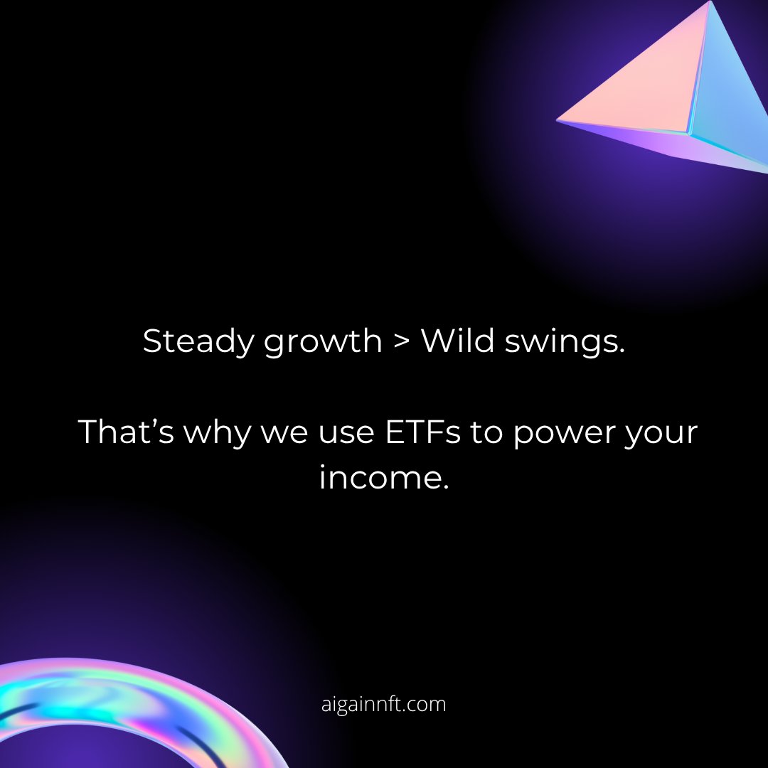 AIGains's tweet photo. Why ETFs over crypto?

 📉 Lower volatility
 📊 Better for AI analysis
 📈 Targets 2–2.5% growth every 2 weeks

 Crypto’s fun. We choose reliable.
 #SmartInvesting #AIgains https://t.co/cIKjskqBuu