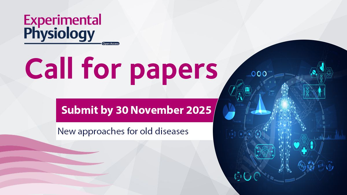 ExpPhysiol's tweet image. 🚨CALL FOR PAPERS🚨
We are looking for submissions for our &quot;New approaches for old diseases&quot; special issue, which will focus on novel mechanisms of action underlying long-lasting ageing-related cardiometabolic conditions &amp;amp; the new lifestyle therapies.

🔗 buff.ly/ECNxMp2