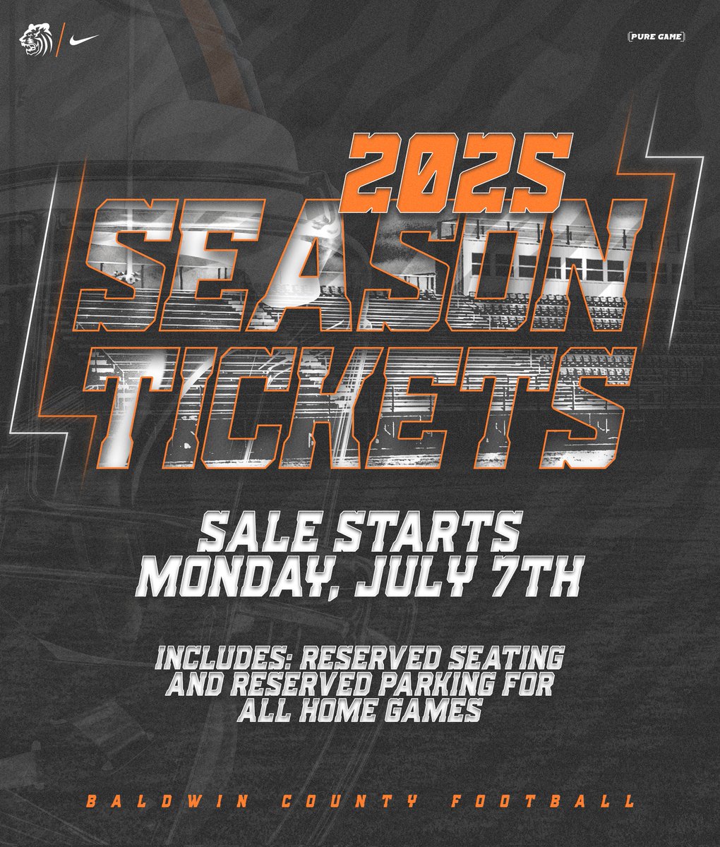 Season Tickets are live today! Call Karen Wilson in the front office for details! It's almost time Tiger Nation! #TheCounty