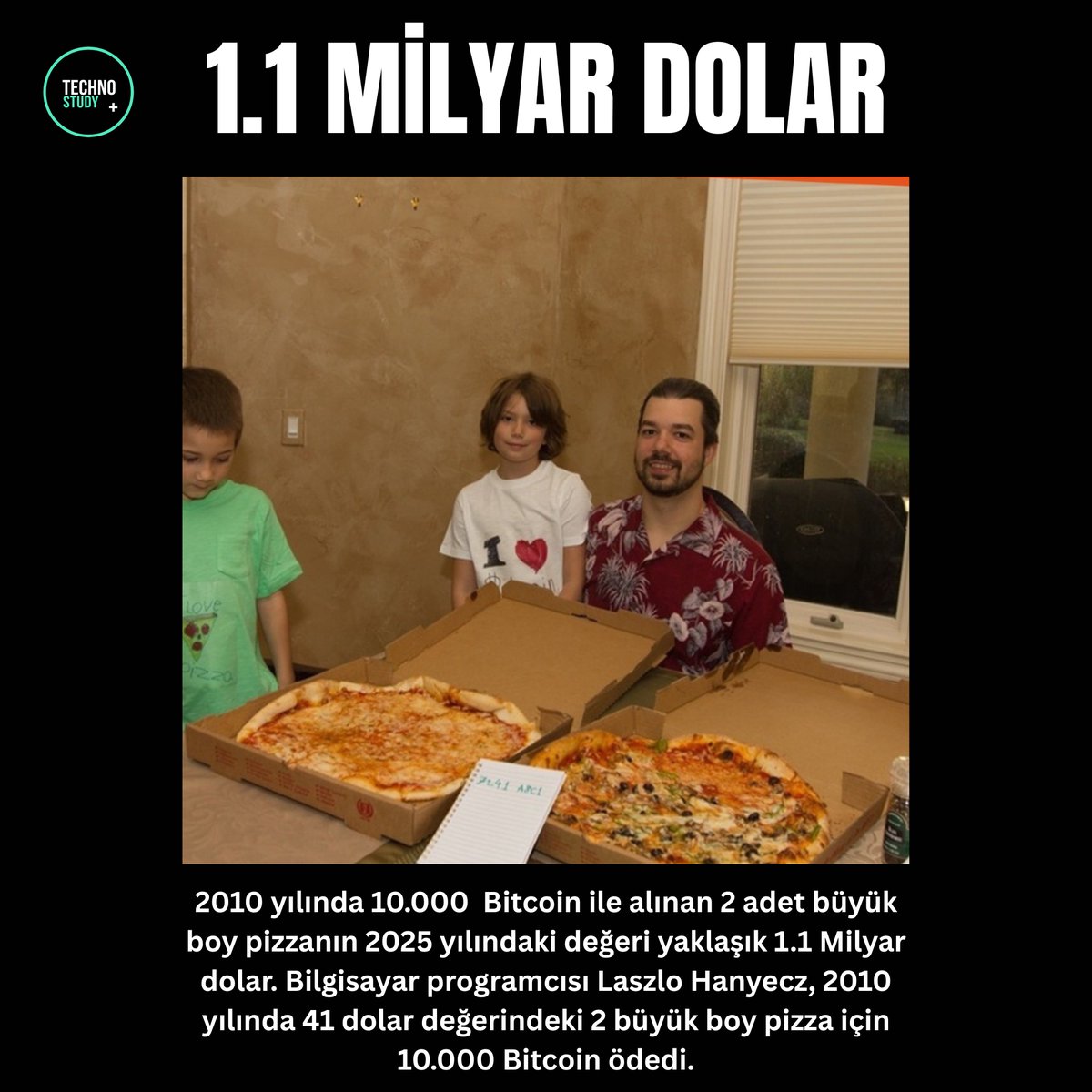 technostudytr's tweet photo. 🍕 1.1 Milyar Dolarlık Pizzaya Merhaba Deyin! 💸
2010'da sadece 2 pizza almak için 10.000 Bitcoin harcayan Laszlo, bugün muhtemelen siparişi hala hazmedemiyor...
O gün 41 dolara mal olan bu pizzaların bugünkü değeri: 1.1 MİLYAR DOLAR! 😳

Peki ya siz?
📉 Teknolojiyi sadece yiyip bitirenlerden mi olacaksınız,
📈 Yoksa onu geleceğe yatırım yapanlardan mı?

#BitcoinPizzaDay #TechnoStudy #YazılımTestUzmanı #SDET #DijitalDönüşüm #OnlineEğitim #KariyeriniKodla #YazılımaBaşla #Bitcoin #PizzayaDeğilEğitimeYatırım