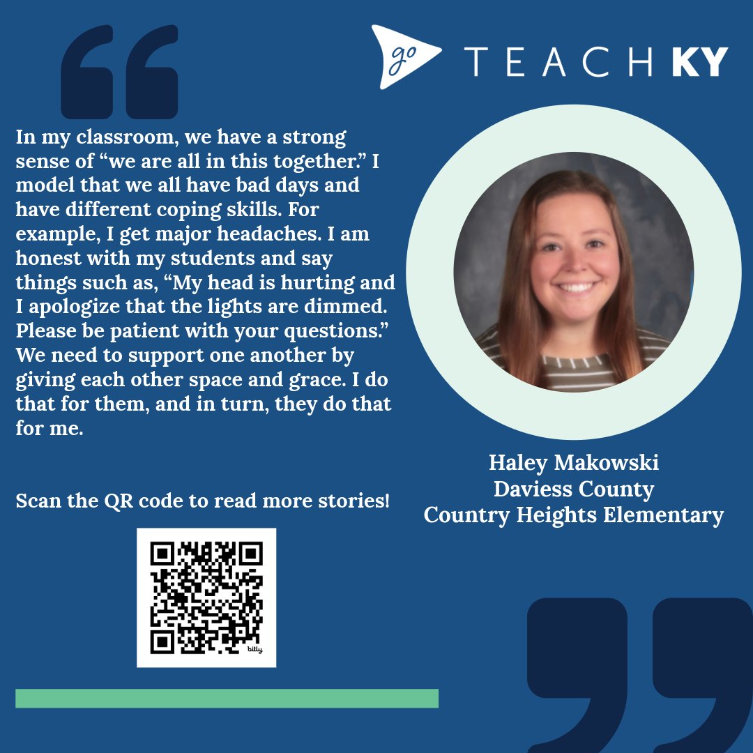 GoTeachKY's tweet image. #JoyOfTeaching #EveryStoryMatters

“Every Story Matters,” hosted by 2025 Kentucky Teacher of the Year, Jennifer Montgomery, is a collection of stories from educators around the Commonwealth.  Check out their stories! @DaviessCountyPS 

bit.ly/4k80d05