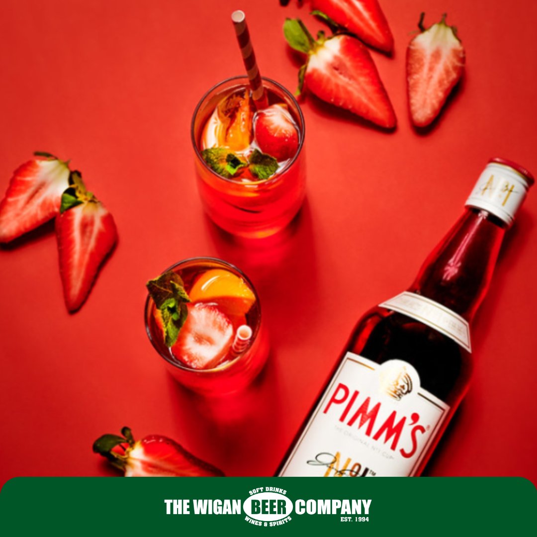 WiganBeer's tweet image. It’s #PimmsOClock 🍹
Serve class by the glass with the ultimate #Wimbledon classic! 🎾

Order Online 🛒 bit.ly/3JnccHL 
Call #WiganBeer 📞 01942 821711