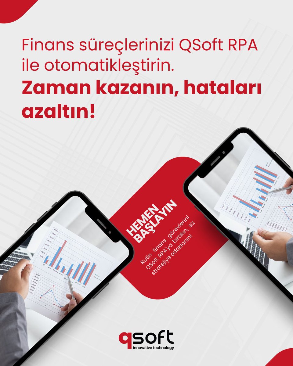 Fatura işleme, mutabakat ve raporlama... Finans departmanınızdaki tekrarlayan görevleri QSoft RPA ile otomatikleştirerek hem zaman kazanın hem de hata oranlarını sıfıra yakın tutun.
#QSoftRPA #Finans #Muhasebe #Otomasyon #AI #DijitalAsistan