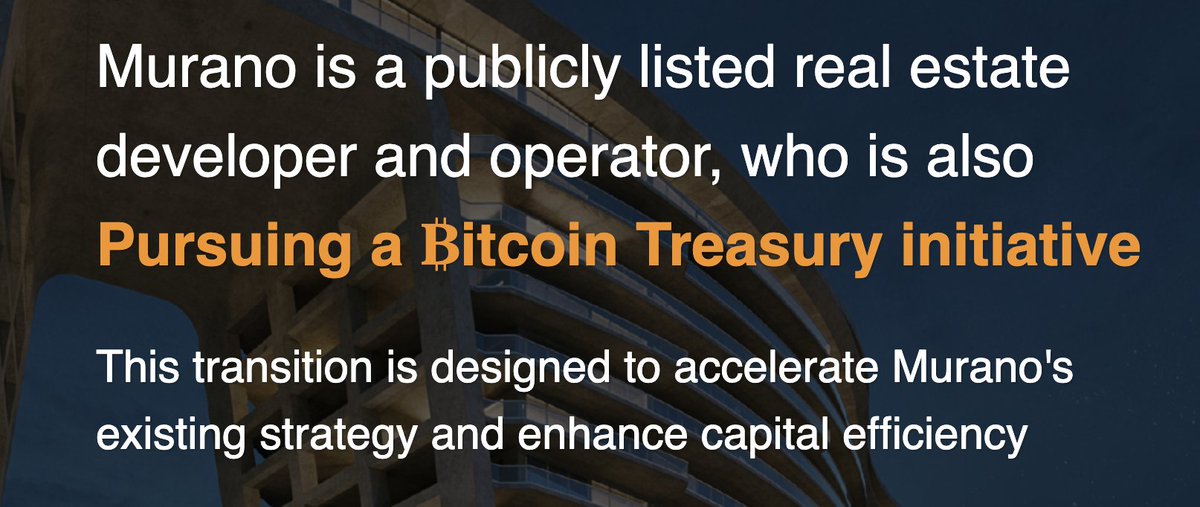 Murano Global Investments $MRNO enhances its core strategy with a Bitcoin Treasury Initiative, acquiring 21 BTC. Up to $500M SEPA proceeds to bolster BTC holdings, driving capital efficiency. 🏡💸 #MRNO #Bitcoin #Murano #BitcoinTreasury