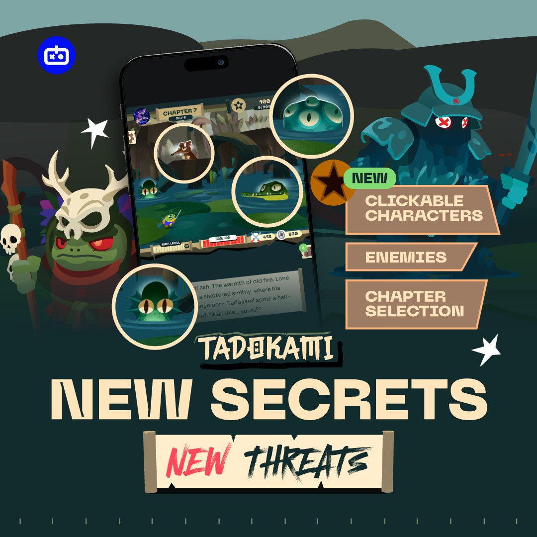 🐸 No whitelist. No waiting. Tadokami is live!

Here’s what’s new:

✅ 20 chapters, with 20 Days per chapter
✅ Clickable items
✅ Replay previous chapters anytime
✅ 2 new enemies - chosen and created by you

Starting today, anyone can enter the swamp!
▶️ t.me/FSLGameHub_Bot/