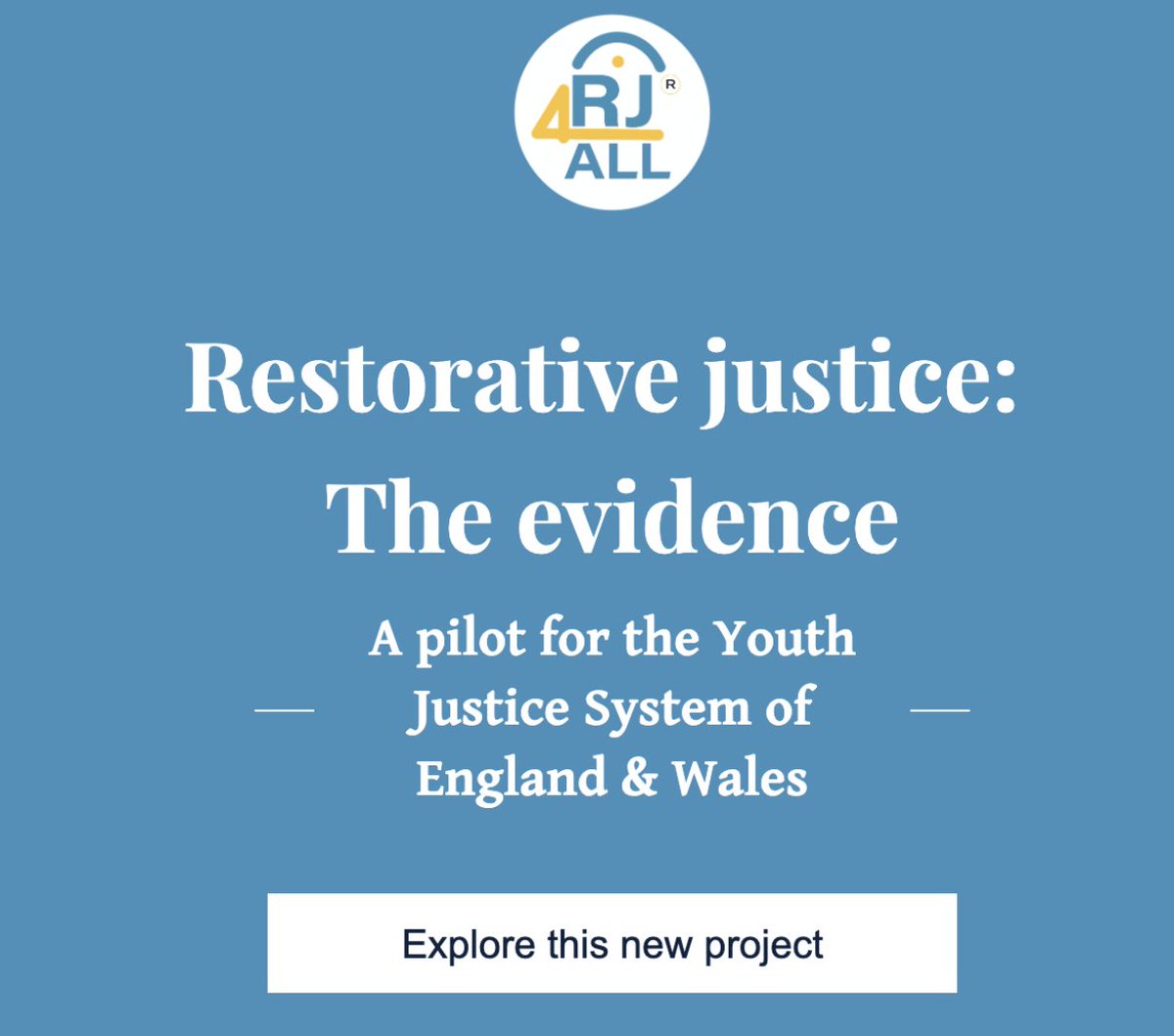 Theo Gavrielides (@tgavrielides) on Twitter photo I can now share the big news! <a href="/RJforAll/">RJ4All International Institute</a> will be working with <a href="/YouthEndowFund/">Youth Endowment Fund</a> and <a href="/_YJB/">Youth Justice Board</a> on a national restorative justice pilot for youth services aiming to co-design a shared practice model and collect much needed evidence rj4all.org/a-national-res… I can now share the big news! <a href="/RJforAll/">RJ4All International Institute</a> will be working with <a href="/YouthEndowFund/">Youth Endowment Fund</a> and <a href="/_YJB/">Youth Justice Board</a> on a national restorative justice pilot for youth services aiming to co-design a shared practice model and collect much needed evidence rj4all.org/a-national-res…