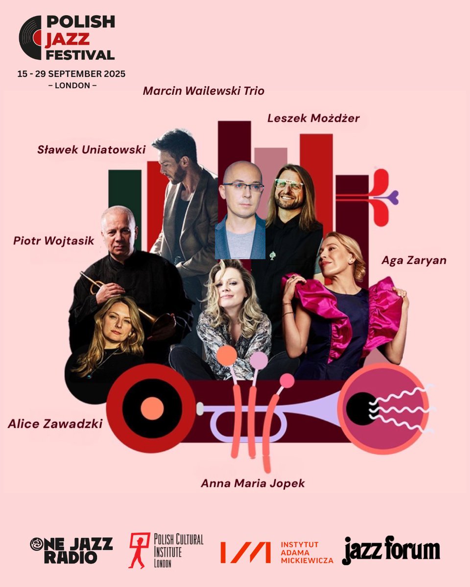 PLInst_London's tweet image. Between the 15-29 September, get ready for the Polish Jazz Festival, a new multi-venue celebration of Poland’s rich jazz heritage at some of London's most iconic music venues: Cadogan Hall, Kings Place and Pizza Express Jazz Club Soho.
More &🎫Tickets: polishjazzfestival.com