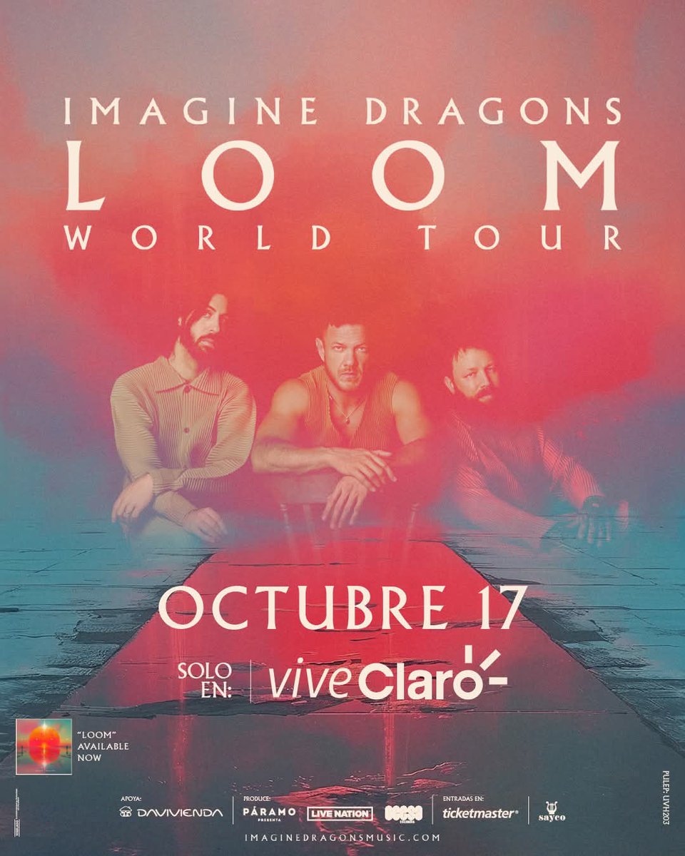 DiegoBaez's tweet image. Seremos testigos de canciones que nos salvaron en silencio, acordes que nos hicieron respirar cuando todo pesaba, y sí, ser parte del regreso de los Imagine Dragons a Colombia el próximo 17 de octubre en el Vive Claro en Bogotá 🇨🇴 🐉✨🗓️🏟️

colectivosonoro.com/2025/07/imagin…
