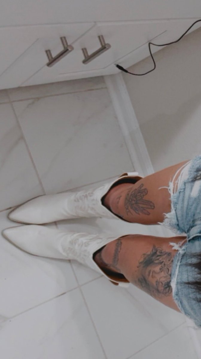 Top or shorts off first- cause the boots stay on. 🤠
