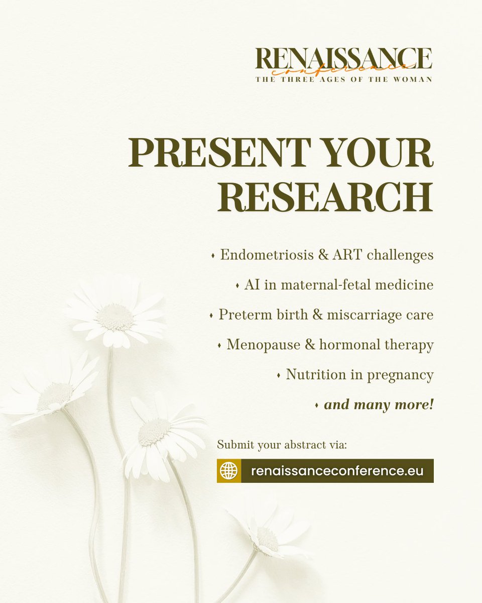 KosmasEvents's tweet image. This isn't just another conference on #WomensHealt
📢 It's a call to action. 📢

✅ Participate ONLINE or IN PERSON: bit.ly/Renaissance-Reg

✍️ Submit your abstract for presentation: bit.ly/Renaissance-Ab…

#PREISschool #MaternalFetalMedicine #ObGyn #Gynfluencer #Florence