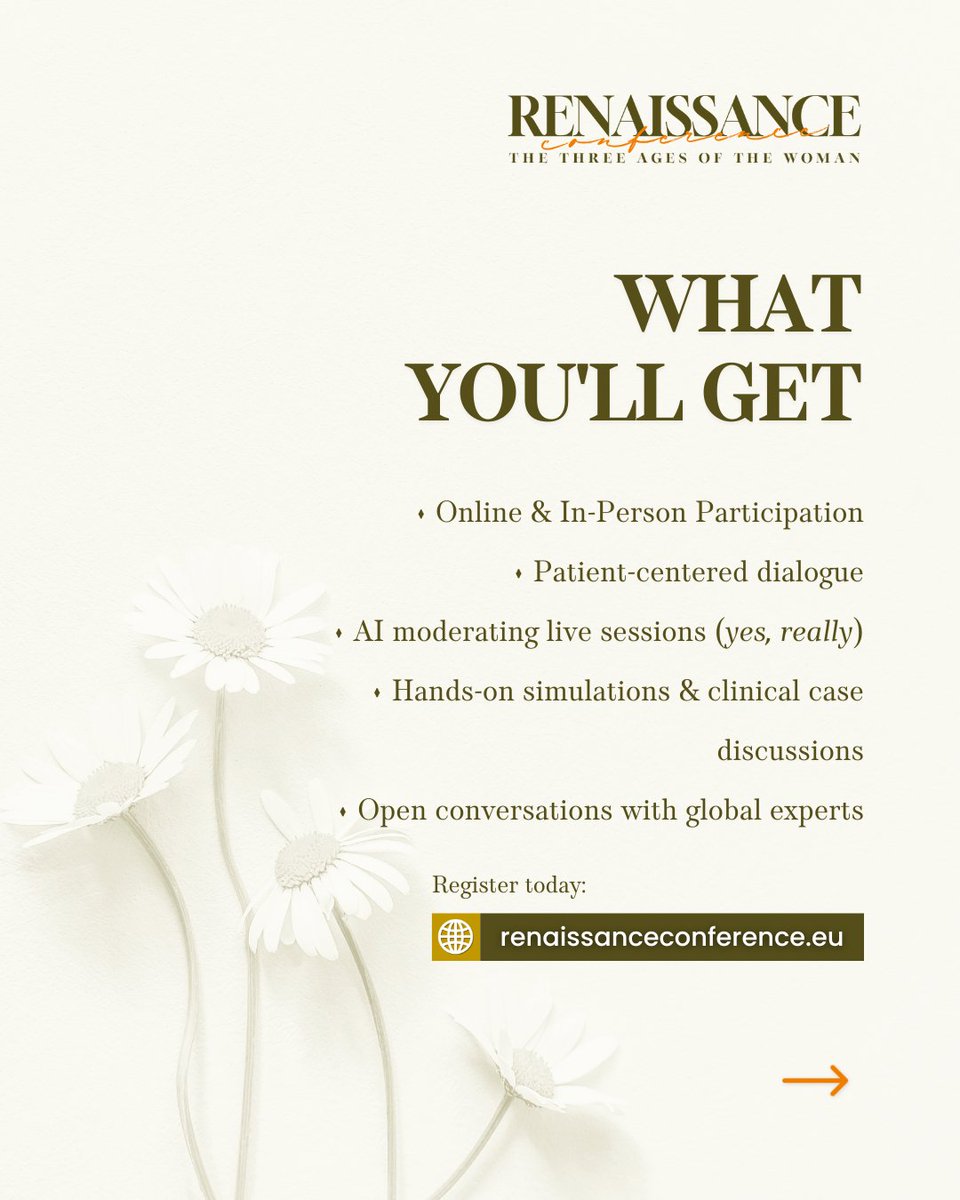 KosmasEvents's tweet image. This isn't just another conference on #WomensHealt
📢 It's a call to action. 📢

✅ Participate ONLINE or IN PERSON: bit.ly/Renaissance-Reg

✍️ Submit your abstract for presentation: bit.ly/Renaissance-Ab…

#PREISschool #MaternalFetalMedicine #ObGyn #Gynfluencer #Florence