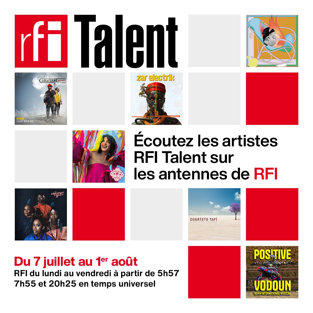 ☀️🎶 Tout l’été, <a href="/RFI/">RFI</a> / <a href="/RFIMusique/">RFI Musique</a> met ses artistes maison à l’honneur !
Du lundi au vendredi, (re)découvrez les talents RFI Talent sur nos antennes.

🎧 3 diffusions/jour : 05h57 • 07h55 • 20h25 TU
🔗 rfi.fr/musique