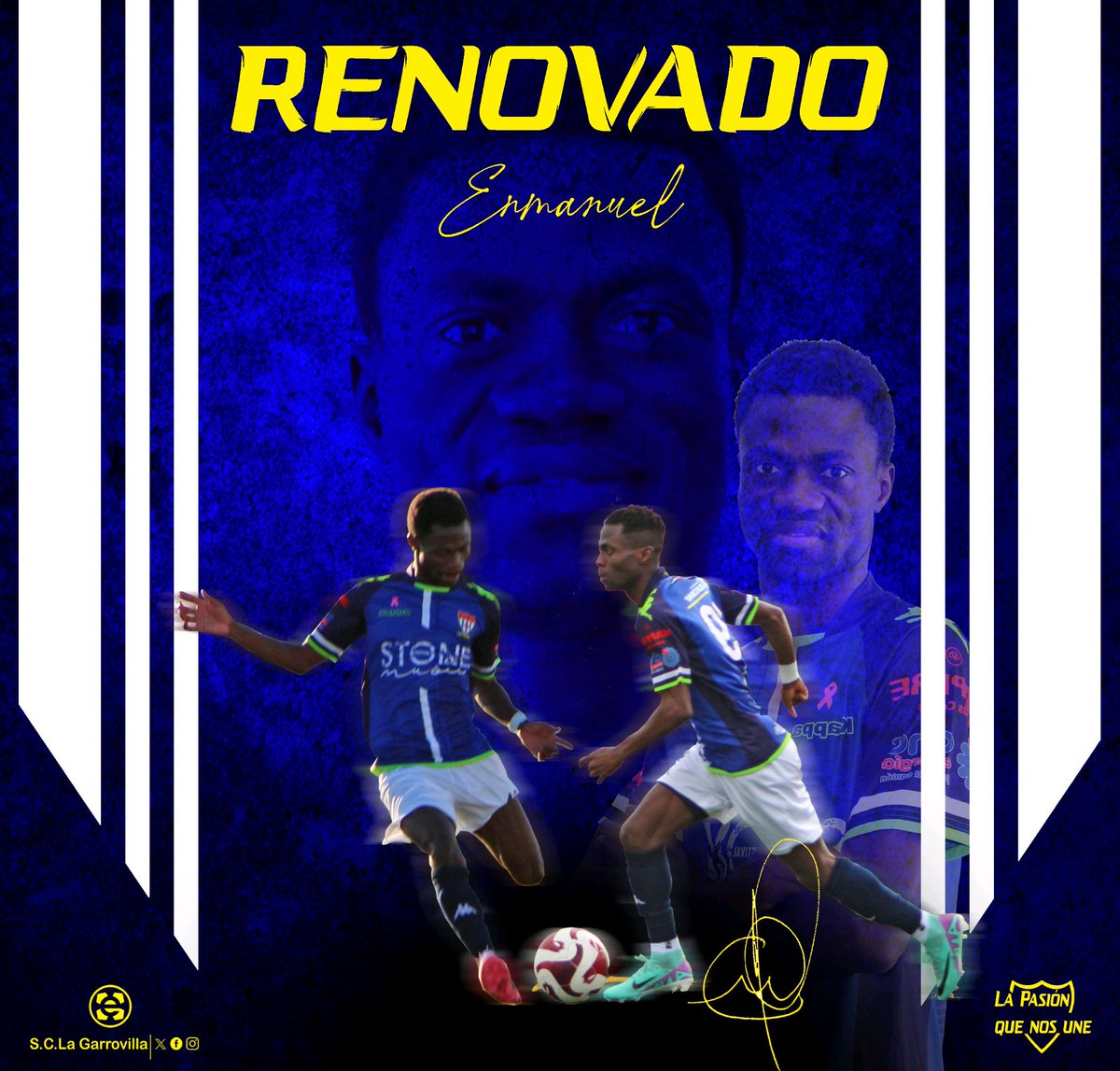 🔹ENMANUEL 2025/2026

➡️ Nuestro extremo renueva por 2ª temporada consecutiva

➡️ Llegó a mitad de la temporada pasada para aportar un mayor dinamismo en ataque

➡️ Jugador rápido, técnico y con buen juego aéreo

🙌 ¡Gracias por la confianza!

#LaPasiónQueNosUne⚽💙