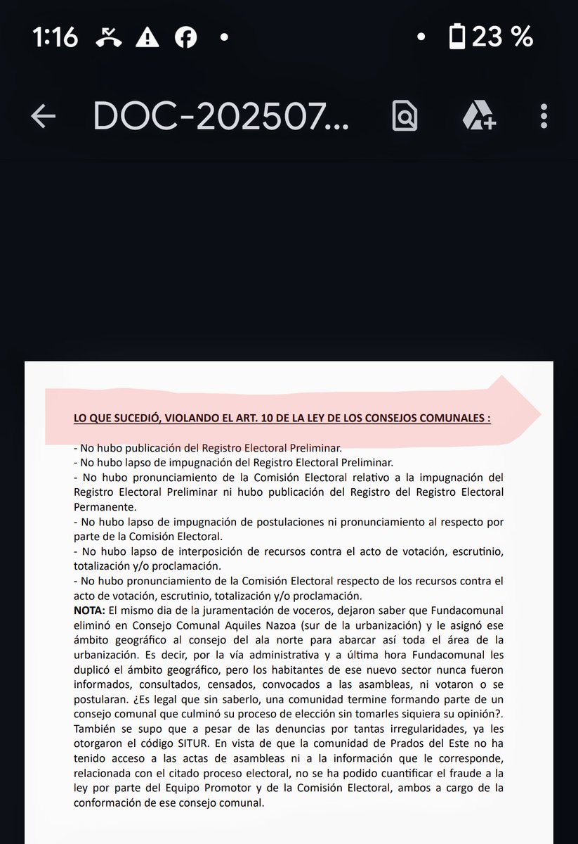 asopraes's tweet photo. Consejo comunal constituido en Prados del Este de la mano de Arné Chacón no ha presentado a la comunidad el censo para su verificación, ni el mapa del ámbito geográfico, ni las actas de asambleas y eliminó los lapsos de impugnación. ¿Violó la ley y fue registrado por @ComunasVE_? https://t.co/zq2Zat3K3D