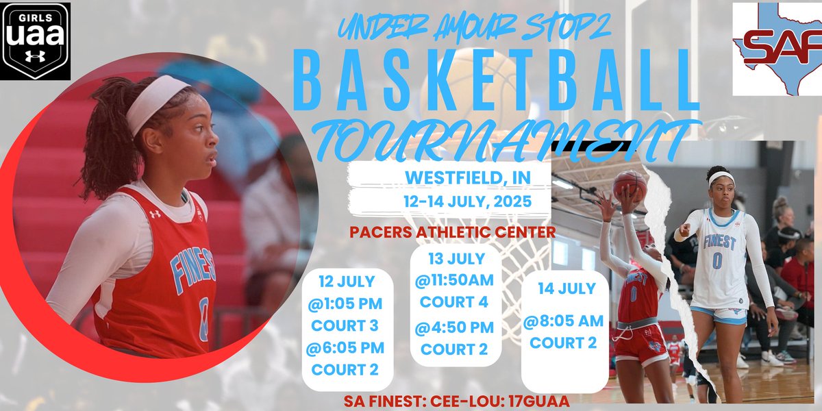 Ne’talya Hurst (@nehurst) on Twitter photo GUAA Session 2 (Sat July 12 - Mon July 14) 🏀
📍Pacers Athletic Center, IN
<a href="/SAFinestbball/">SA Finest Basketball</a> GUAA Session 2 (Sat July 12 - Mon July 14) 🏀
📍Pacers Athletic Center, IN
<a href="/SAFinestbball/">SA Finest Basketball</a>