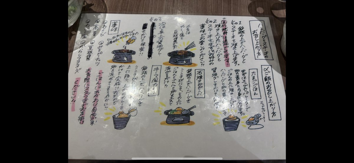 chibi_pinn's tweet photo. 今日初めて行ったお店、あぐーさん好きそうだなと思った
隣の精肉店のお肉を使ったハンバーグ（ステーキとのセットもあり）
外を焼いたレアで届くので、自分で鉄板で焼くスタイル https://t.co/gD755Py0za