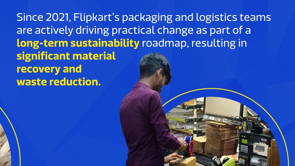 FlipkartStories's tweet image. Flipkart is reducing packaging waste through a clear and practical approach: Remove, Reduce, Reuse, and Repurpose.
Each of the 4Rs reflects a shift in day-to-day operations. @Flipkart works with brand partners to remove additional packaging when the original is strong enough. In…