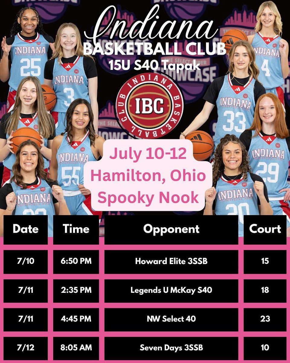 Indiana Basketball Club 15U S40 (@ibcwbb15us40) on Twitter photo Come catch a game at The Select Super Showcase in Hamilton, OH! 🔥<a href="/SelectEventsBB/">Select Events Basketball</a> <a href="/IBCWBB/">Indiana Basketball Club</a>
<a href="/washmyjourney/">Journey Washington</a> <a href="/lilstapak3/">Lillia Tapak</a> <a href="/AveryS39058/">Avery Schwartzman</a> <a href="/AmeliaR2028/">Amelia Richter</a> <a href="/HaleyWagoner23/">Haley Wagoner</a> <a href="/LilaBusenbark/">Lila Busenbark</a> <a href="/KatharineLehr33/">Kate Lehr</a> <a href="/HalleMoore28/">HalleMoore</a> <a href="/Leilaw3lls/">Leila Wells</a> Come catch a game at The Select Super Showcase in Hamilton, OH! 🔥<a href="/SelectEventsBB/">Select Events Basketball</a> <a href="/IBCWBB/">Indiana Basketball Club</a>
<a href="/washmyjourney/">Journey Washington</a> <a href="/lilstapak3/">Lillia Tapak</a> <a href="/AveryS39058/">Avery Schwartzman</a> <a href="/AmeliaR2028/">Amelia Richter</a> <a href="/HaleyWagoner23/">Haley Wagoner</a> <a href="/LilaBusenbark/">Lila Busenbark</a> <a href="/KatharineLehr33/">Kate Lehr</a> <a href="/HalleMoore28/">HalleMoore</a> <a href="/Leilaw3lls/">Leila Wells</a>