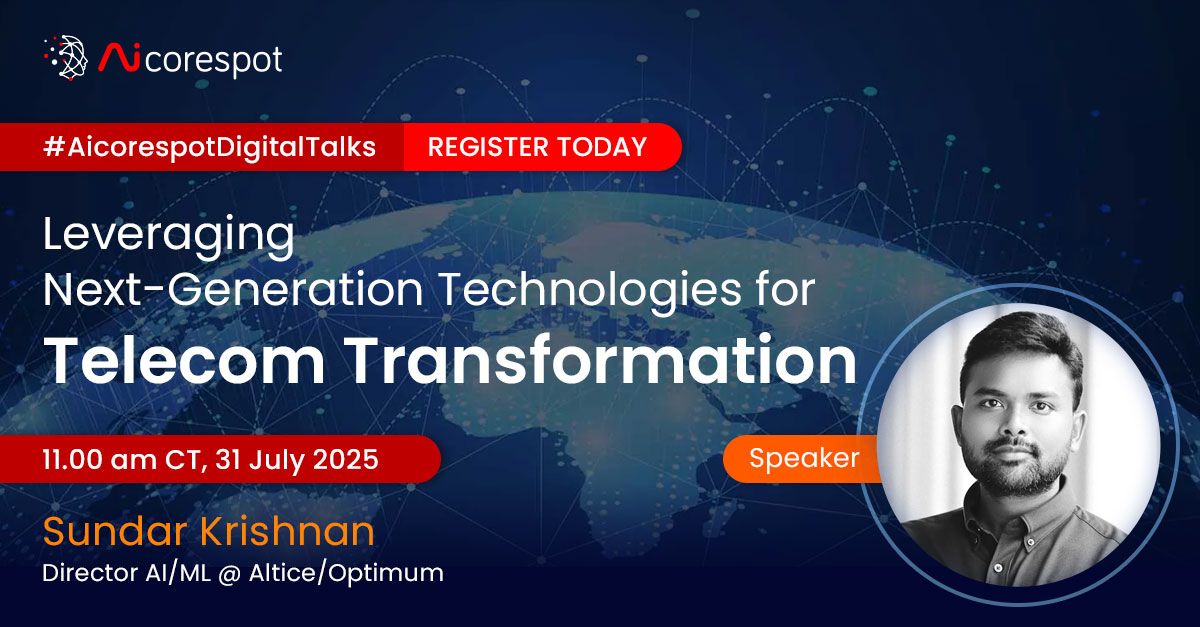 🚨 Open RAN. AI. Digital Twins.
They’re powering telecom’s smartest networks.
🎙️ Hear Nitin Naveen, Manish Busi &amp; Sundar Krishnan
📈 Learn how AI’s driving 28.8% CAGR, cutting costs by 30%
📅 Jul 31  11am CT
🔗 aicorespot.io/leveraging-nex…
#TelecomWebinar #AIinTelecom #OpenRAN