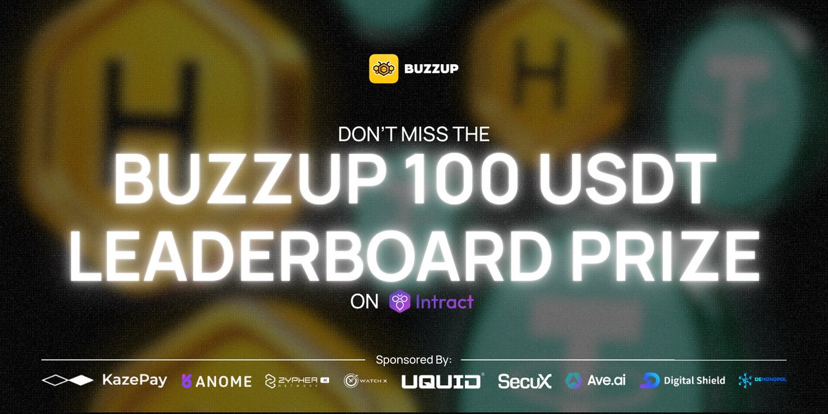 BuzzUpHQ's tweet image. 🚨 BUZZUP SIDE QUEST $500 GIVEAWAY 🚨

Win your share of $500 in the Honey Leaderboard Campaign Side Quests🐝💸

📝 How to join:
🔗 Go to Galxe and Intract
✅ Follow @BuzzUp_HQ
🔁 RT this post
❤️ Like this post
📲 Download BuzzUp
🆔 Submit your BuzzUp ID on Galxe and Intract

🔗…