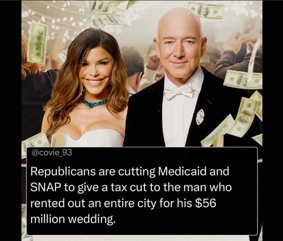 Eye Of The Idol (@eyeoftheidol) on Twitter photo Boy this fucking billionaire <a href="/JeffBezos/">Jeff Bezos</a> and his new blowup doll wife really need that big tax break that <a href="/realDonaldTrump/">Donald J. Trump</a> and the <a href="/GOP/">GOP</a> just gave him. He’d be destitute without it.
#DemVoice1 #DemsUnited Boy this fucking billionaire <a href="/JeffBezos/">Jeff Bezos</a> and his new blowup doll wife really need that big tax break that <a href="/realDonaldTrump/">Donald J. Trump</a> and the <a href="/GOP/">GOP</a> just gave him. He’d be destitute without it.
#DemVoice1 #DemsUnited