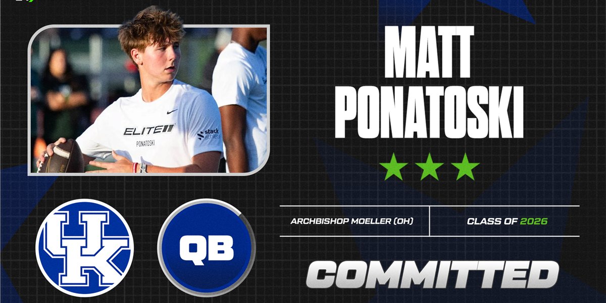 TheCatsPause247 (@thecatspause247) on Twitter photo Now that Kentucky has landed 4-star QB Matt Ponatoski, where does he rank among the Wildcats' top high school quarterback recruits in the Mark Stoops era?
247sports.com/college/kentuc… via <a href="/EdwardsCBS/">Josh Edwards</a> #BBN Now that Kentucky has landed 4-star QB Matt Ponatoski, where does he rank among the Wildcats' top high school quarterback recruits in the Mark Stoops era?
247sports.com/college/kentuc… via <a href="/EdwardsCBS/">Josh Edwards</a> #BBN
