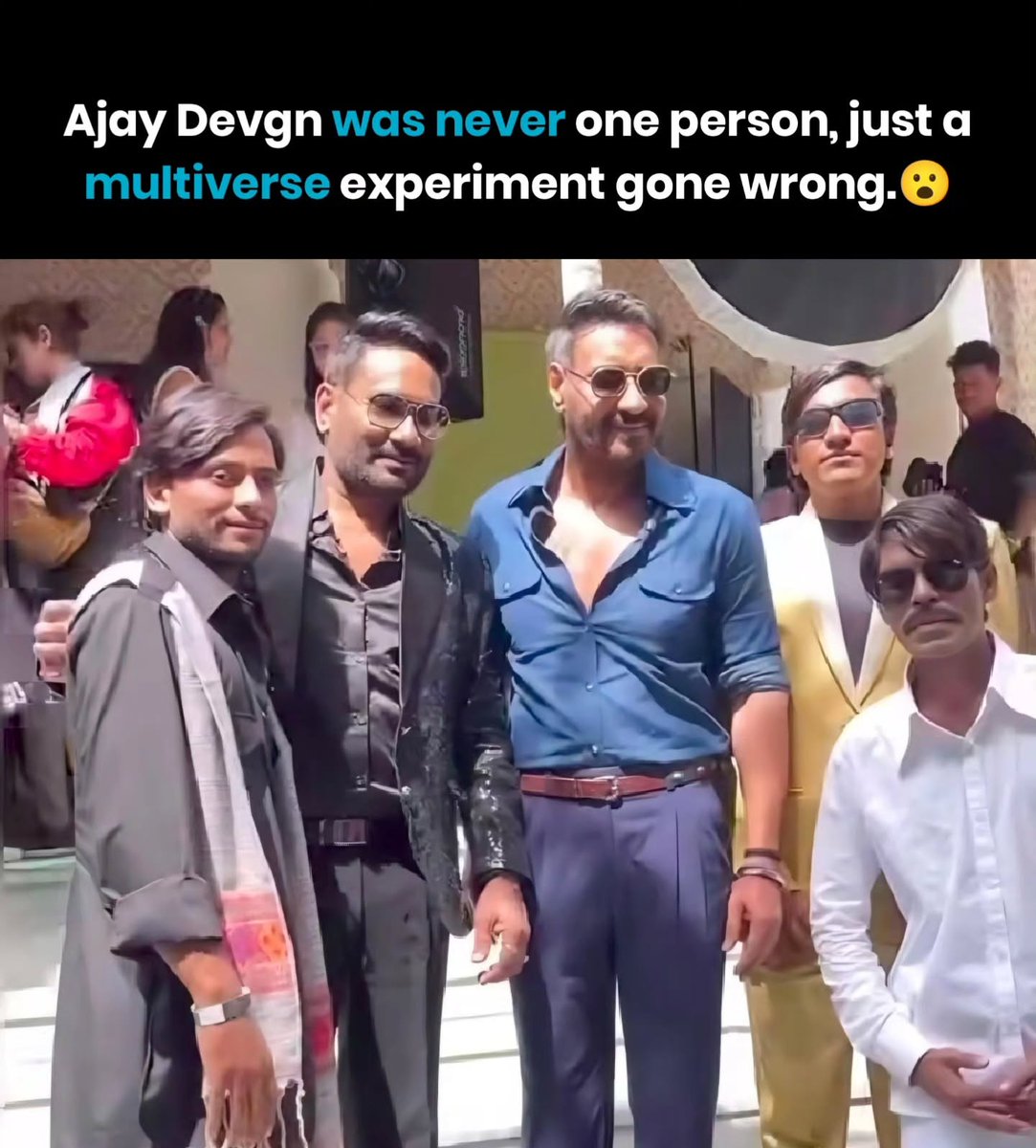 nipunhere's tweet image. Can you spot Ajay Devgn in this picture ?😂👇🏼