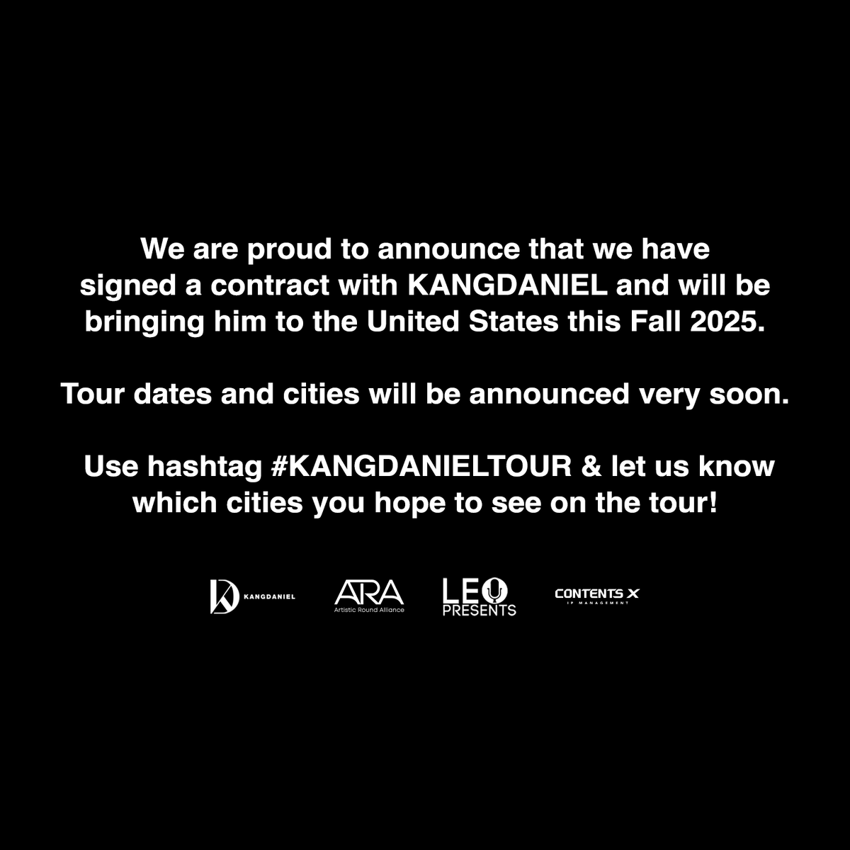 See you this fall.

<a href="/kd_officialx/">강다니엘(KANGDANIEL)</a> x <a href="/LeoPresents/">Leo Presents</a>
 
#강다니엘 #KANGDANIEL
#KANGDANIELTOUR