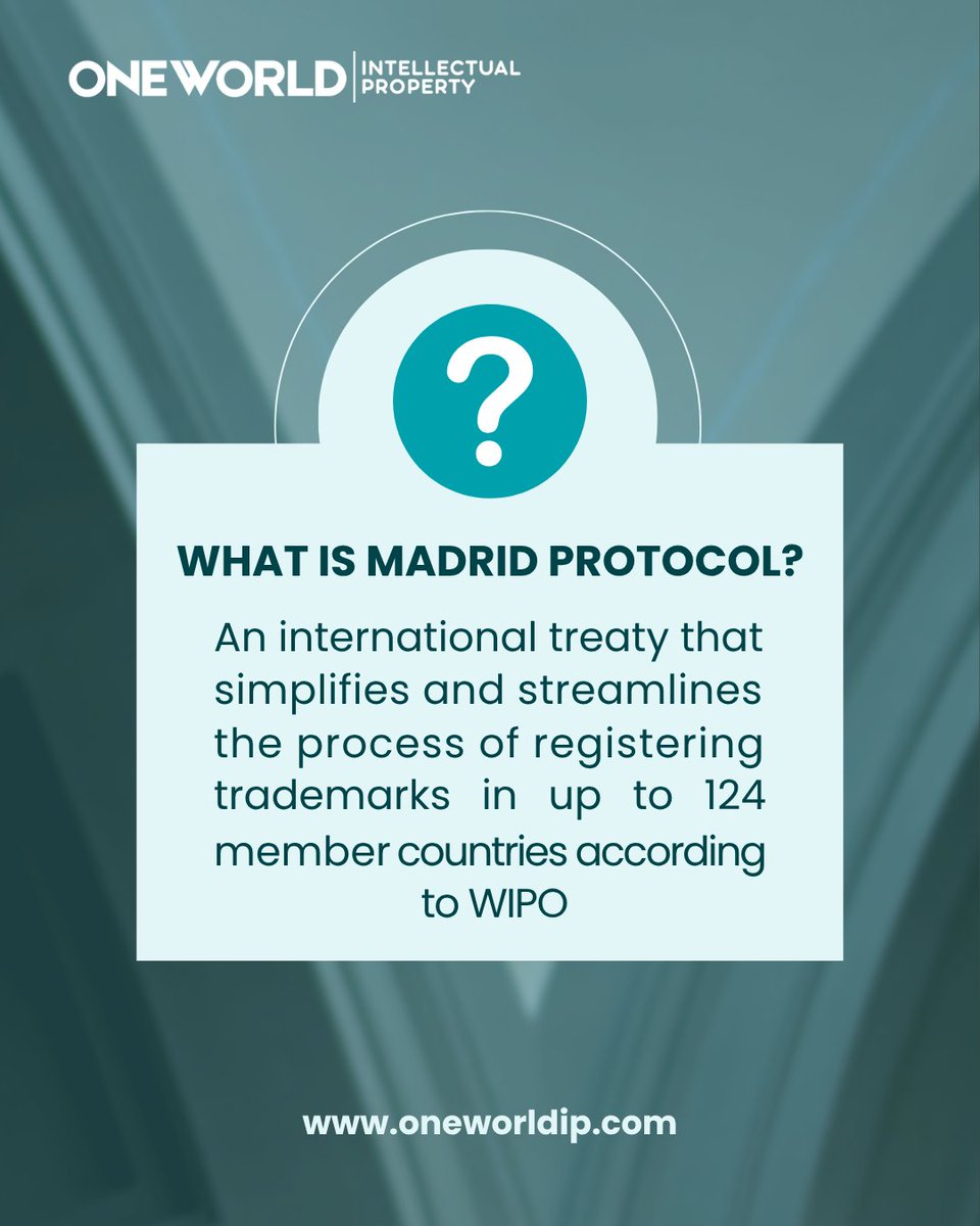 oneworldip's tweet image. Get to Know More About Madrid Protocol.

#oneworldip #intellectualproperty #madridprotocol #trademark