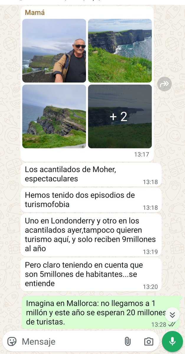 Xerrada amb la meva mare, que està de viatge per Irlanda. #turistificació #turismofobia