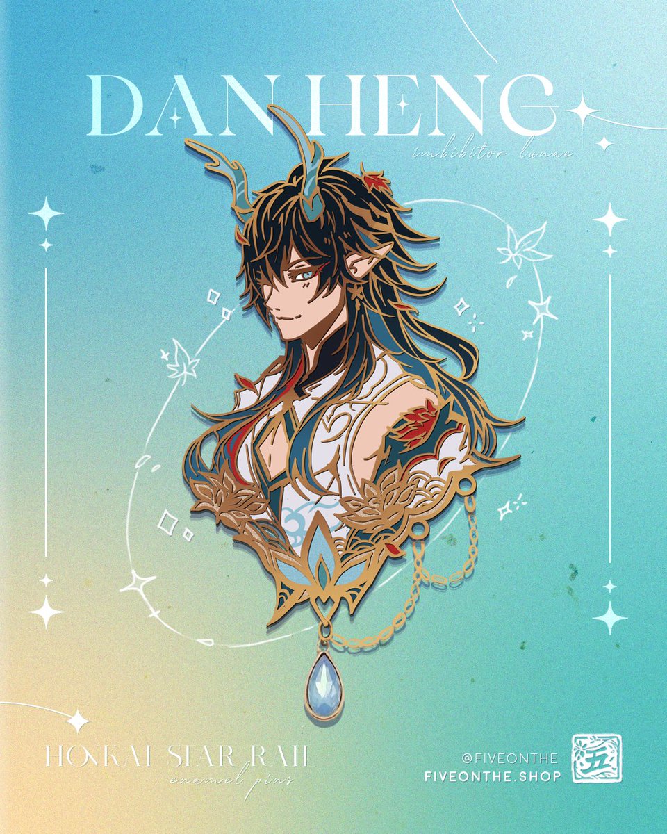 fiveonthe's tweet image. 🪷🍁 Dan Heng • IL is the third design in my HSR enamel pin set!! ( ´∀` )b
#honkaistarrail
